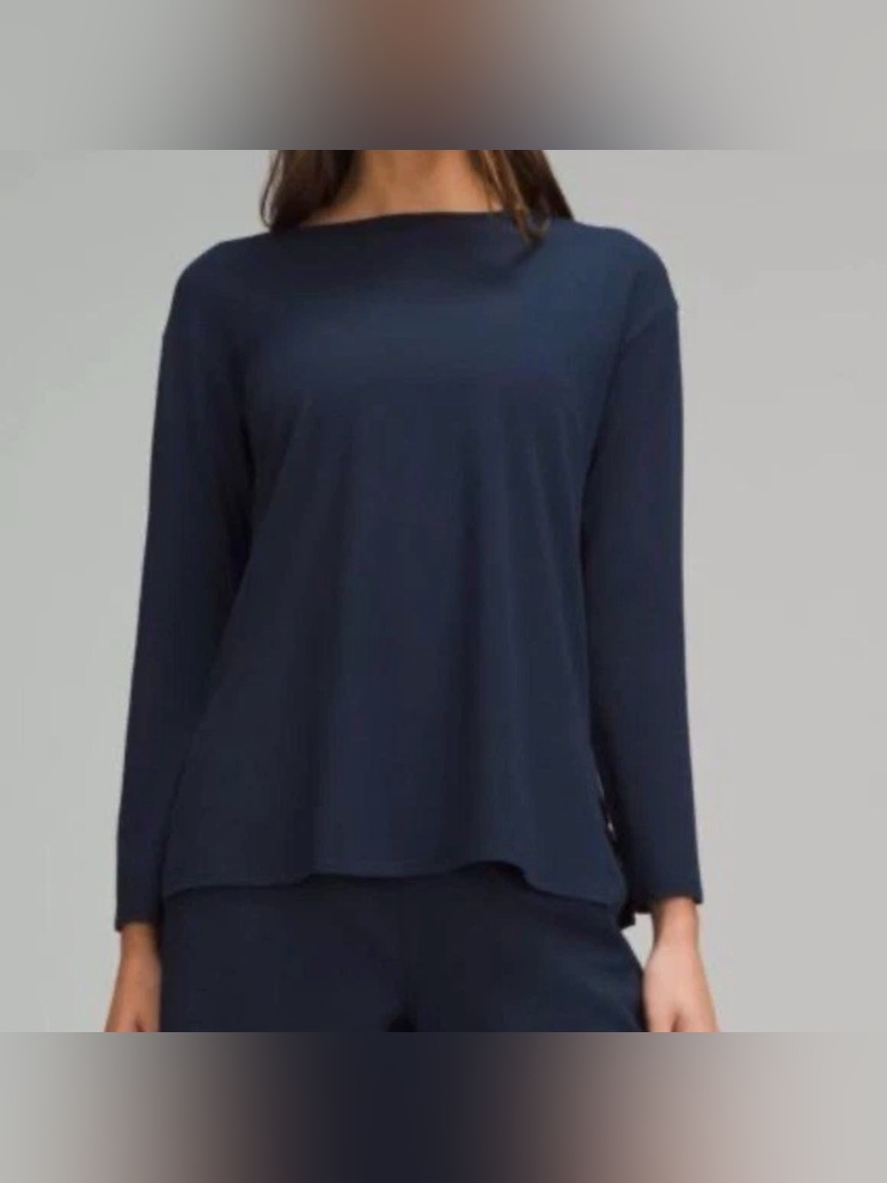 NWT Lululemon Modal Relaxed-Fit Lounge Long-Sleeve Shirt 6 True Navy Blue Active